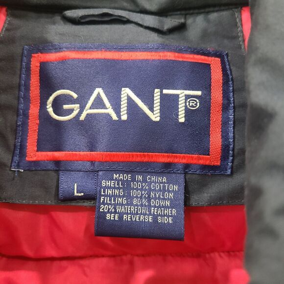 Gant Mens Down Puffer Vest Large Navy Blue Full Zip Lightweight Outdoor - Picture 4 of 9